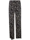 Theory Stretch Leopard Relaxed Straight Pants In E Beige Multi