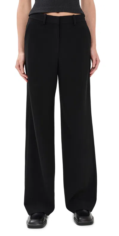 Theory Relaxed Straight Wool-blend Cargo Pant In Black