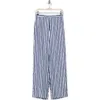 Theory Relax Stripe Silk Pull-on Pants In Blue Multi - G0d