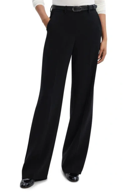 Theory Terena Cropped Wide-leg Pants In Black