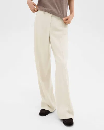 Theory Relaxed Admiral Crepe Straight Pant In Rice In White