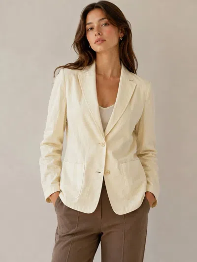 Theory Relaxed Blazer In Light Linen In Yellow