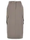 Theory Grey Relaxed Cargo Skirt In Gray