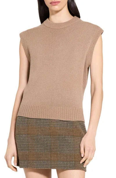 Theory Relaxed Cashmere & Wool Sweater Vest In Brown