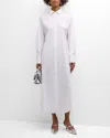 Theory Relaxed Cotton Button-front Maxi Shirtdress In White