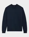 Theory Relaxed Cotton Crewneck Sweater In Navy