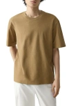 Theory Relaxed Cotton French Terry T-shirt In Brown