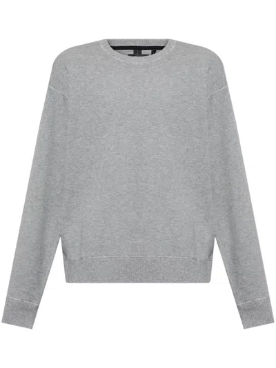 Theory Relaxed Crew-neck Sweatshirt In Grey