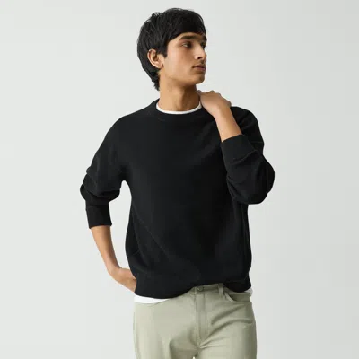 Theory Relaxed Crewneck Sweatshirt In Light Bilen In Black