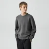Theory Relaxed Crewneck Sweatshirt In Light Bilen In Gray