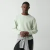 Theory Relaxed Crewneck Sweatshirt In Light Bilen In Light Greenstone