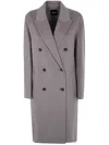 Theory Relaxed Double Breast Coat Clothing In Gray