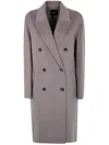Theory Relaxed Double Breast Coat Clothing In Pfa Cinder Melange