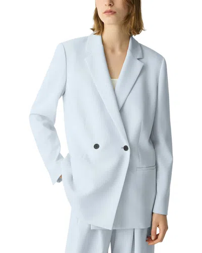 Theory Relaxed Double Breasted Jack Jacket In Blue