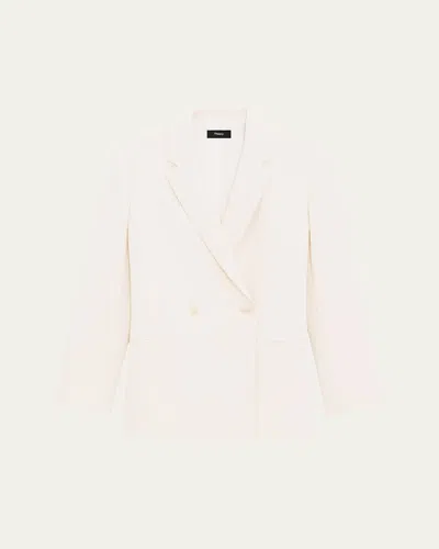 Theory Relaxed Double-breasted Jacket In Rice