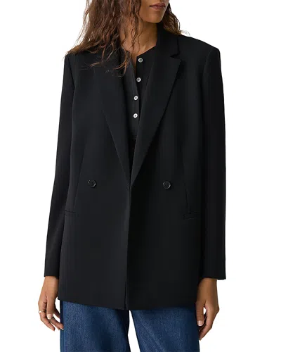 Theory Relaxed Fit Double Breasted Jacket In Black