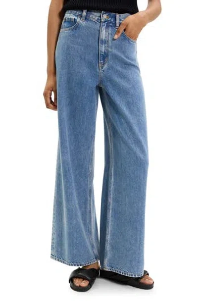 Theory Relaxed Fit High Waist Wide Leg Jeans In Animal Print