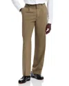 Theory Relaxed Fit Pleated Stretch Wool Dress Pants In Moss