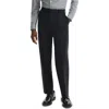 Theory Relaxed Fit Pleated Stretch Wool Dress Pants In Black