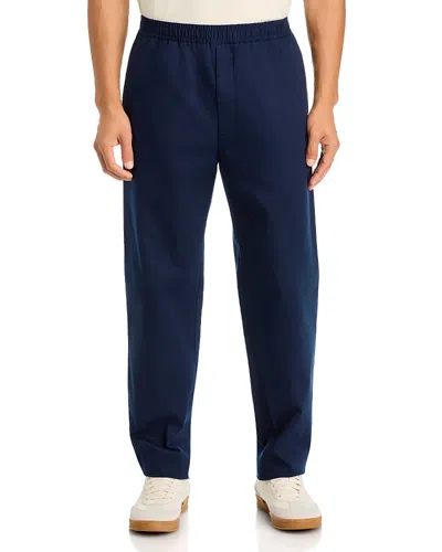 Theory Relaxed Fit Tapered Moonsoft Cotton Pants In Blue