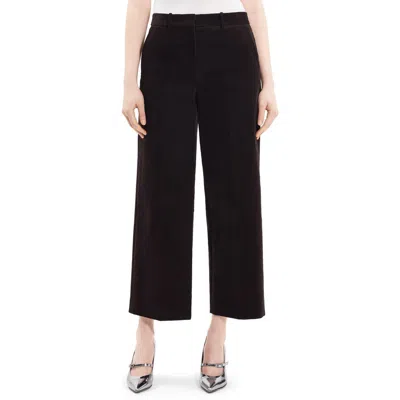 Theory Relaxed Fit Wide Leg Corduroy Pants In Black