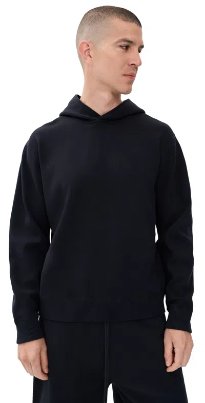 Theory Relaxed Hoodie In Fine Bilen Dark Eclipse In Black
