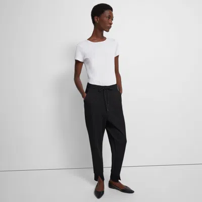 Theory Relaxed Jogger In Double-knit Jersey In Black
