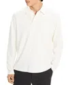 Theory Relaxed Long Sleeve City Interlock Polo Shirt In White