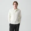 Theory Relaxed Long-sleeve Polo Shirt In Cotton Jersey In White