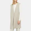 Theory Relaxed Longline Vest In Double-face Wool Twill In Grey Multi