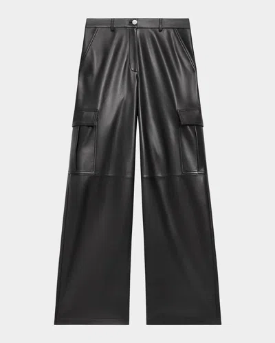 Theory Leather Cargo Pants In Black