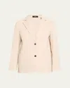 Theory Boxy Patch Pocket Blazer In Good Linen In Straw