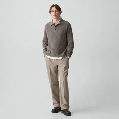 Theory Relaxed Pleat Pant In Cashmere-blend Flannel In Gray