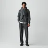 Theory Relaxed Pleat Pant In Cashmere-blend Flannel In Metallic