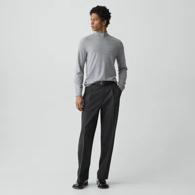 Theory Relaxed Pleat Pant In Stretch Wool In Gray