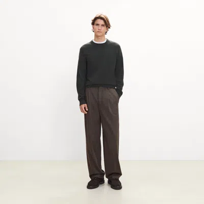 Theory Relaxed Pleat Pant In Wool-blend Knit In Brown