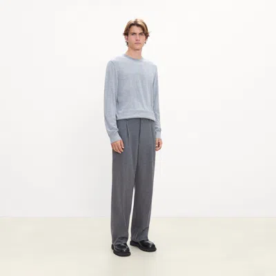 Theory Relaxed Pleat Pant In Wool-blend Knit In Gray