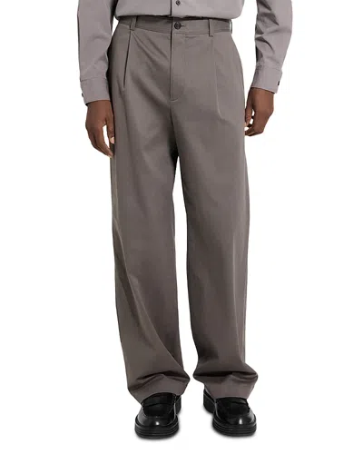 Theory Relaxed Pleated Chino In Brown