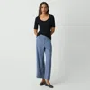 Theory Relaxed Pull-on Pant In Fluid Linen In Light Denim