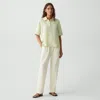 Theory Relaxed Pull-on Pant In Satin Crepe In White