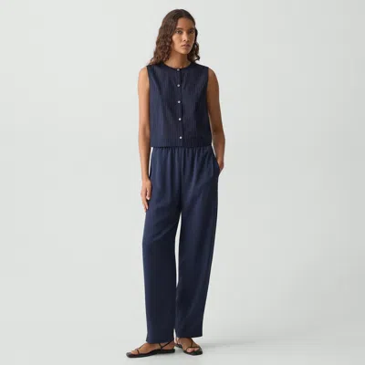 Theory Relaxed Pull-on Pant In Satin Crepe