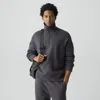 Theory Relaxed Quarter-zip Sweatshirt In Wool Bilen In Gray