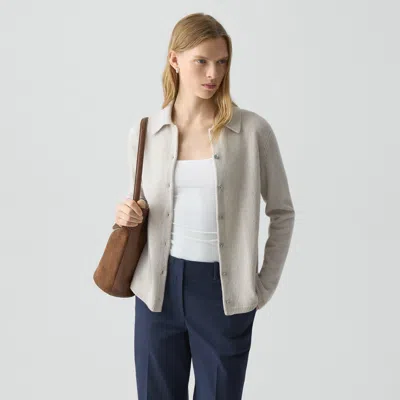 Theory Relaxed Shirt In Recycled Cashmere In Gray