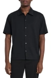 Theory Regal Merino Relaxed Button Down In Brown