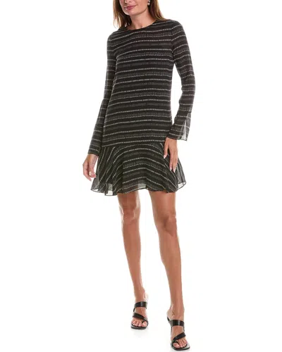 Theory Relaxed Silk Mini Dress In Black