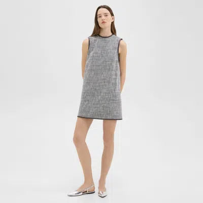 THEORY RELAXED SLEEVELESS DRESS IN CANVAS TWEED