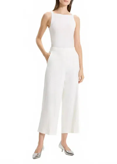 Theory Relaxed Straight Leg Pull-on Pant In Ivory In White