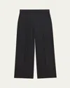 Theory Relaxed Straight-leg Pull-on Pants In Black