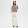 Theory Relaxed Straight Pant In Admiral Crepe In Rice