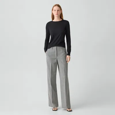 Theory Relaxed Straight Pant In Wool-blend Twist In Multi
